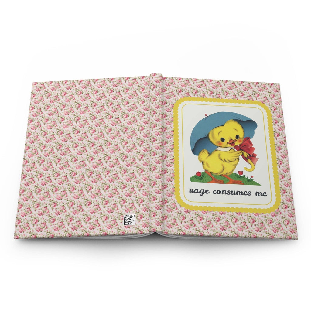 Cute Floral Notebook with Duck Rage Consumes Me