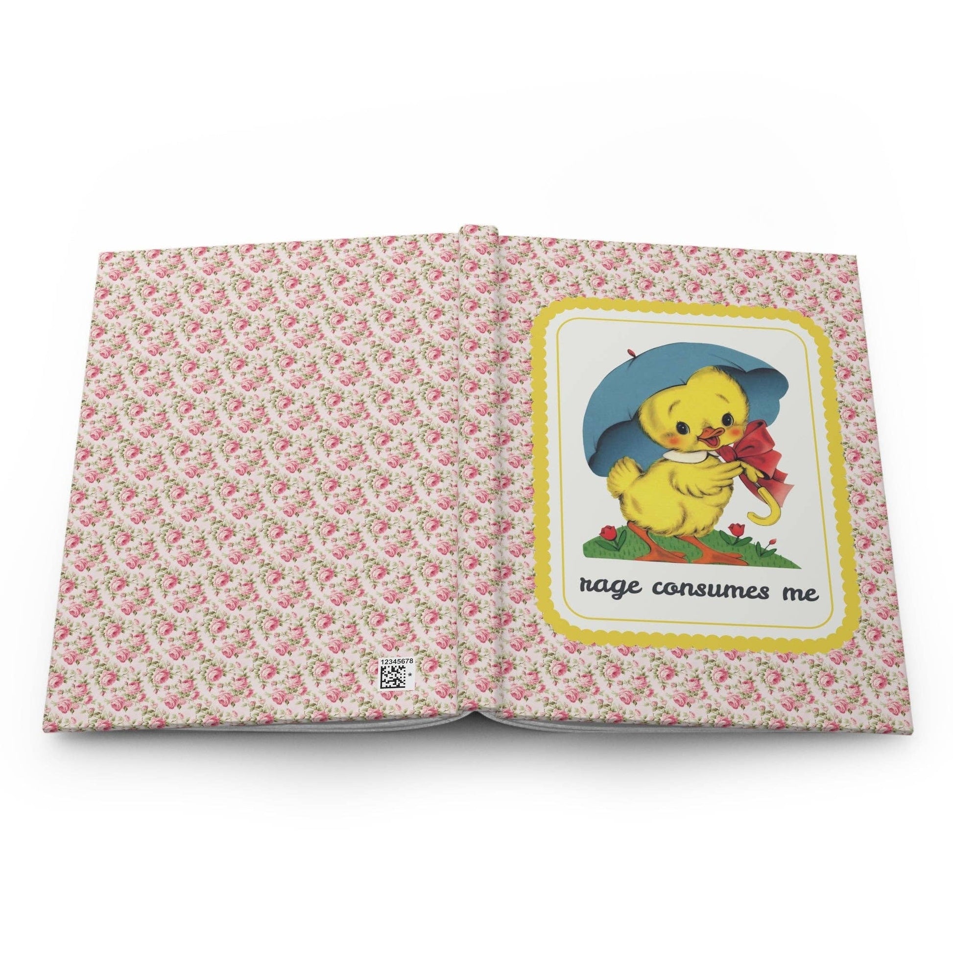 Cute Floral Notebook with Duck Rage Consumes Me