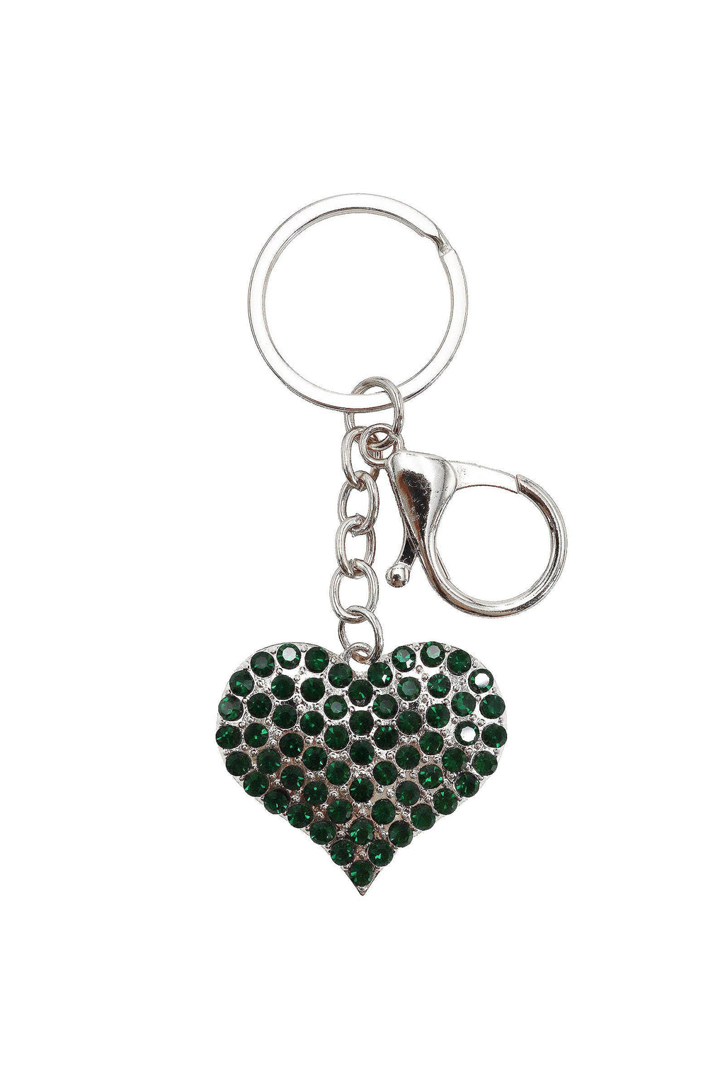 Chunky Mini Heart Rhinestone Keychain