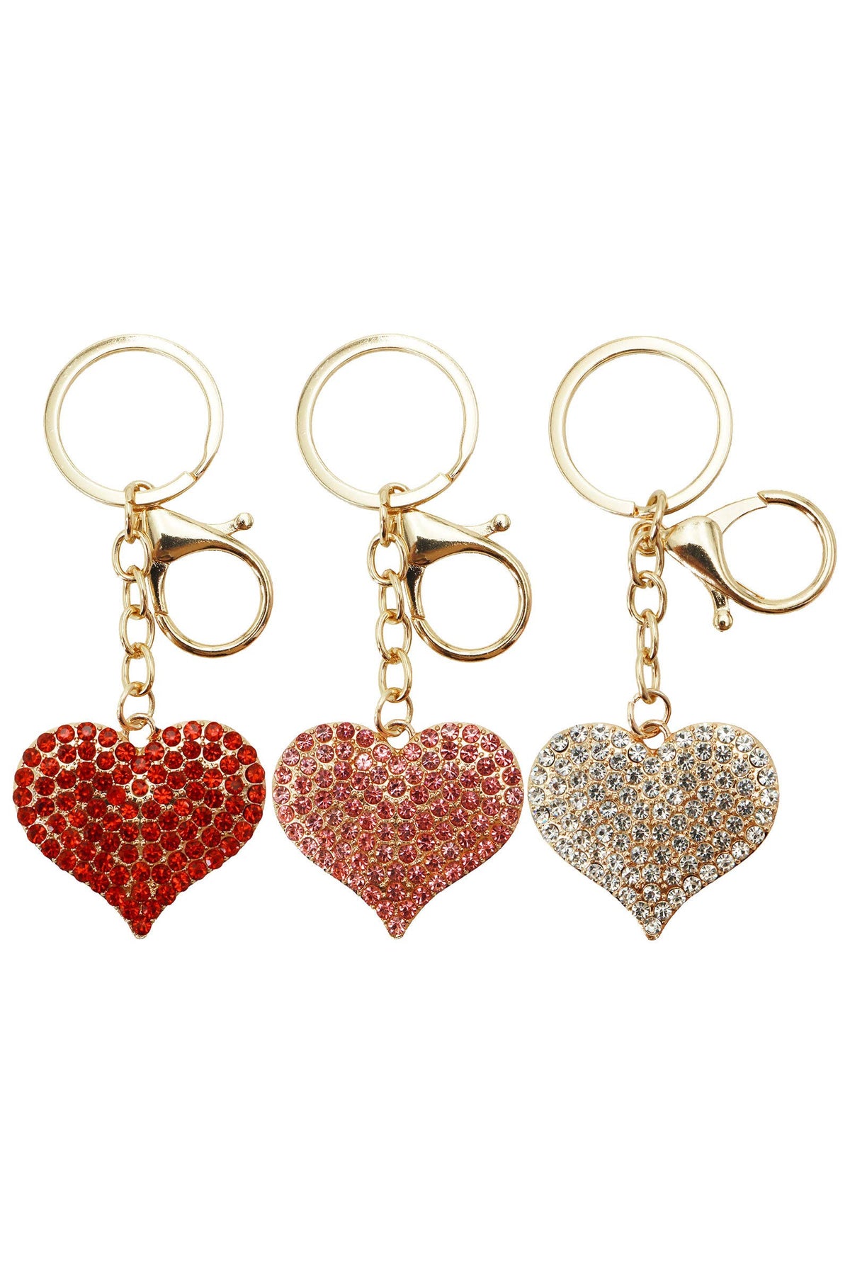 Bling Rhinestone Classic Heart Keychain