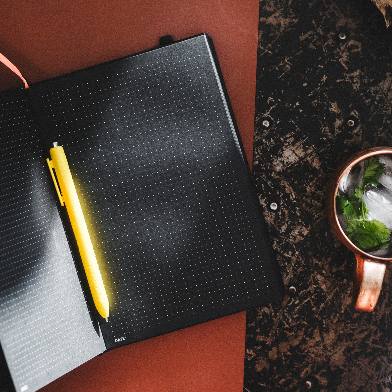 Pitch Black Dotted Journal | All Black Paper Notebook