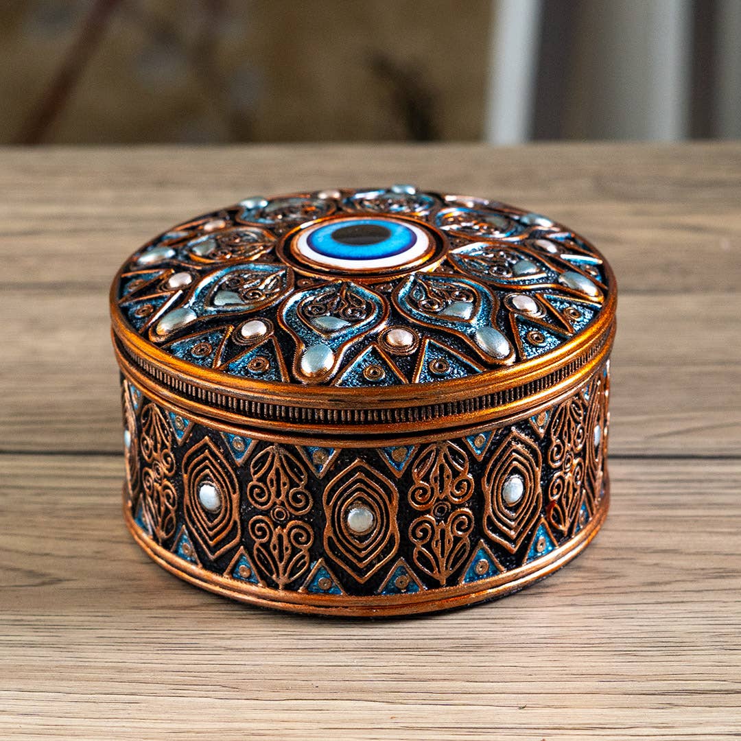 Evil Eye Round Trinket Box
