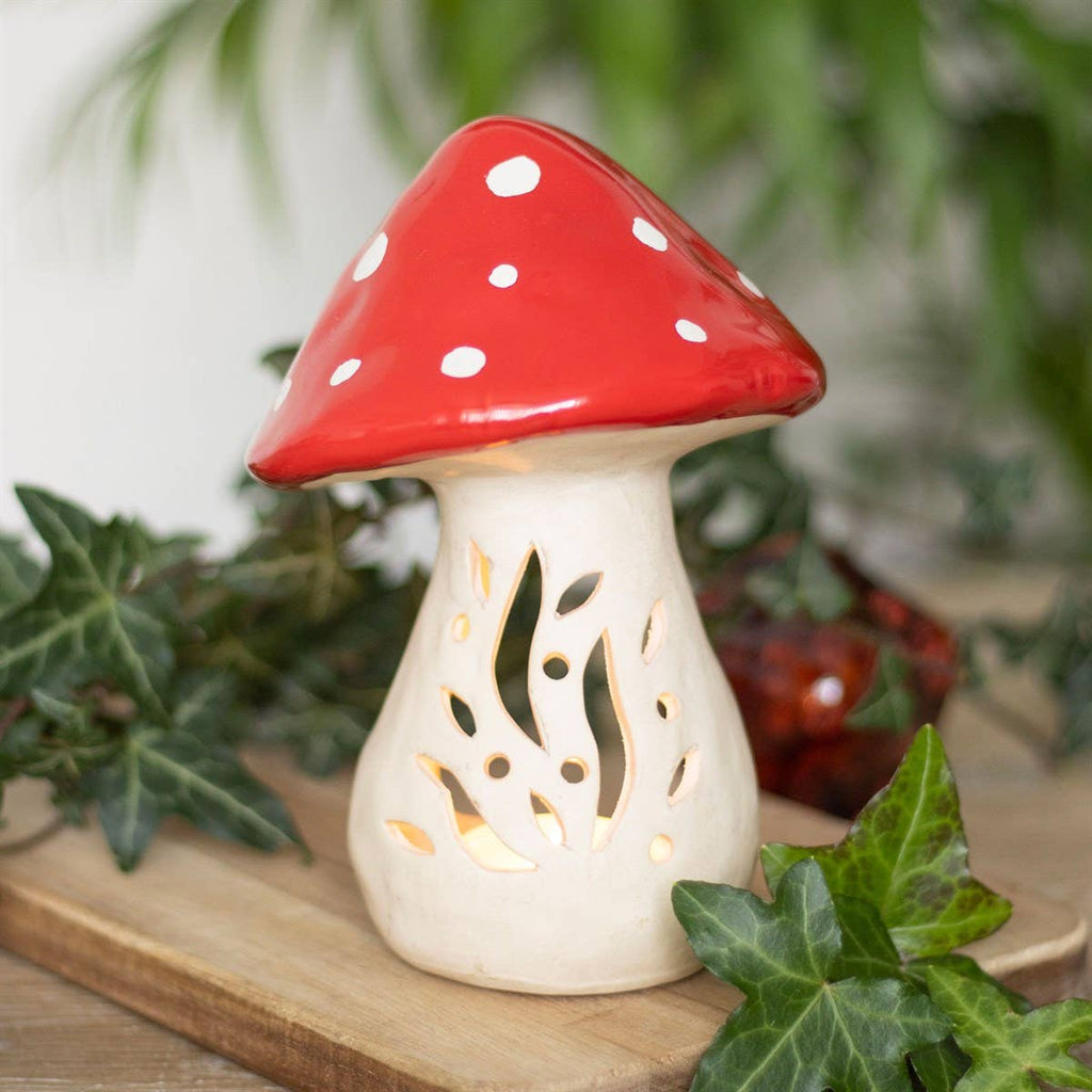 Toadstool Mushroom Tealight Candleholder