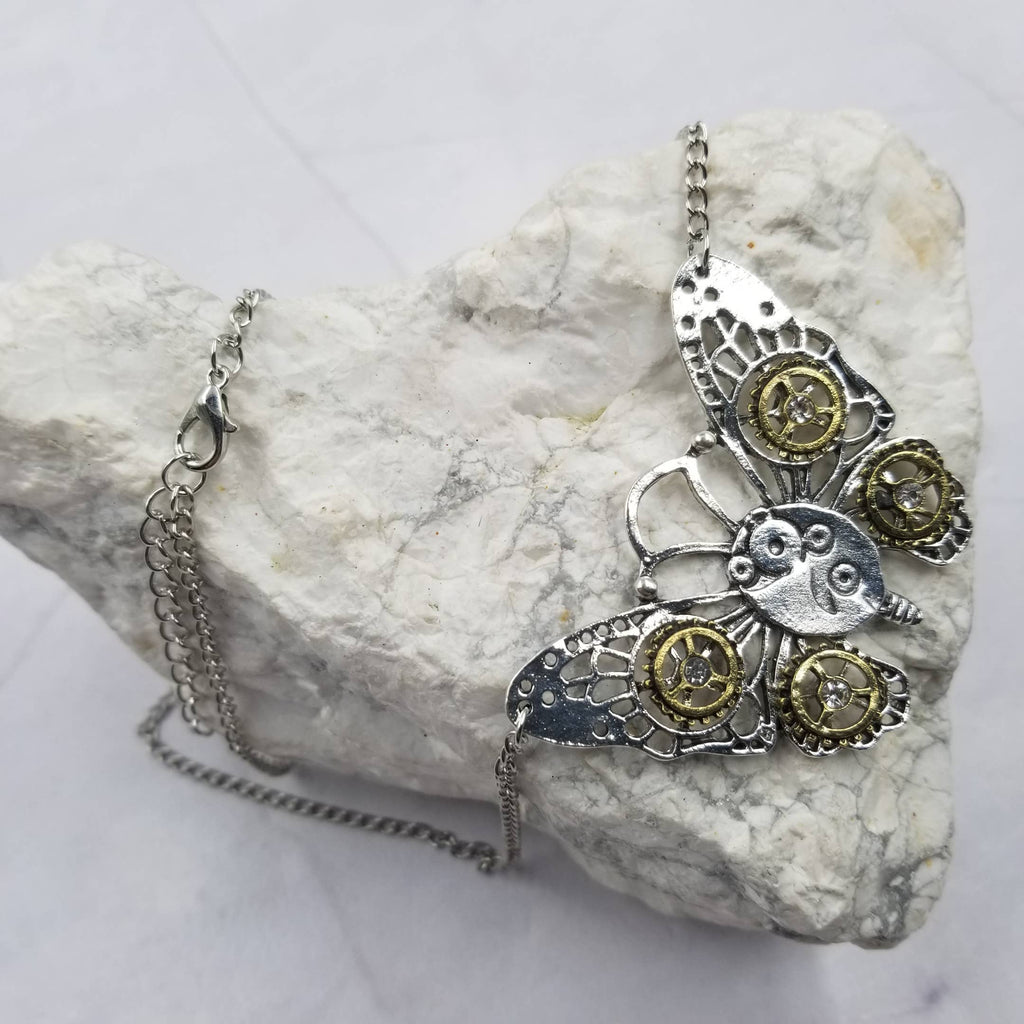 Creative Steampunk Gear Butterfly Necklace