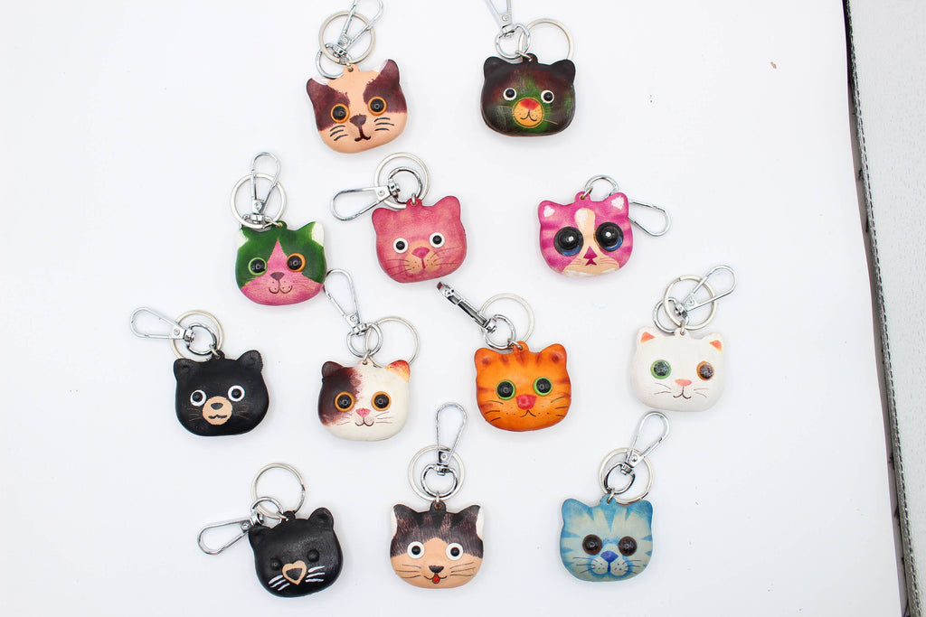 Assorted handmade leather KeyChains - Animals