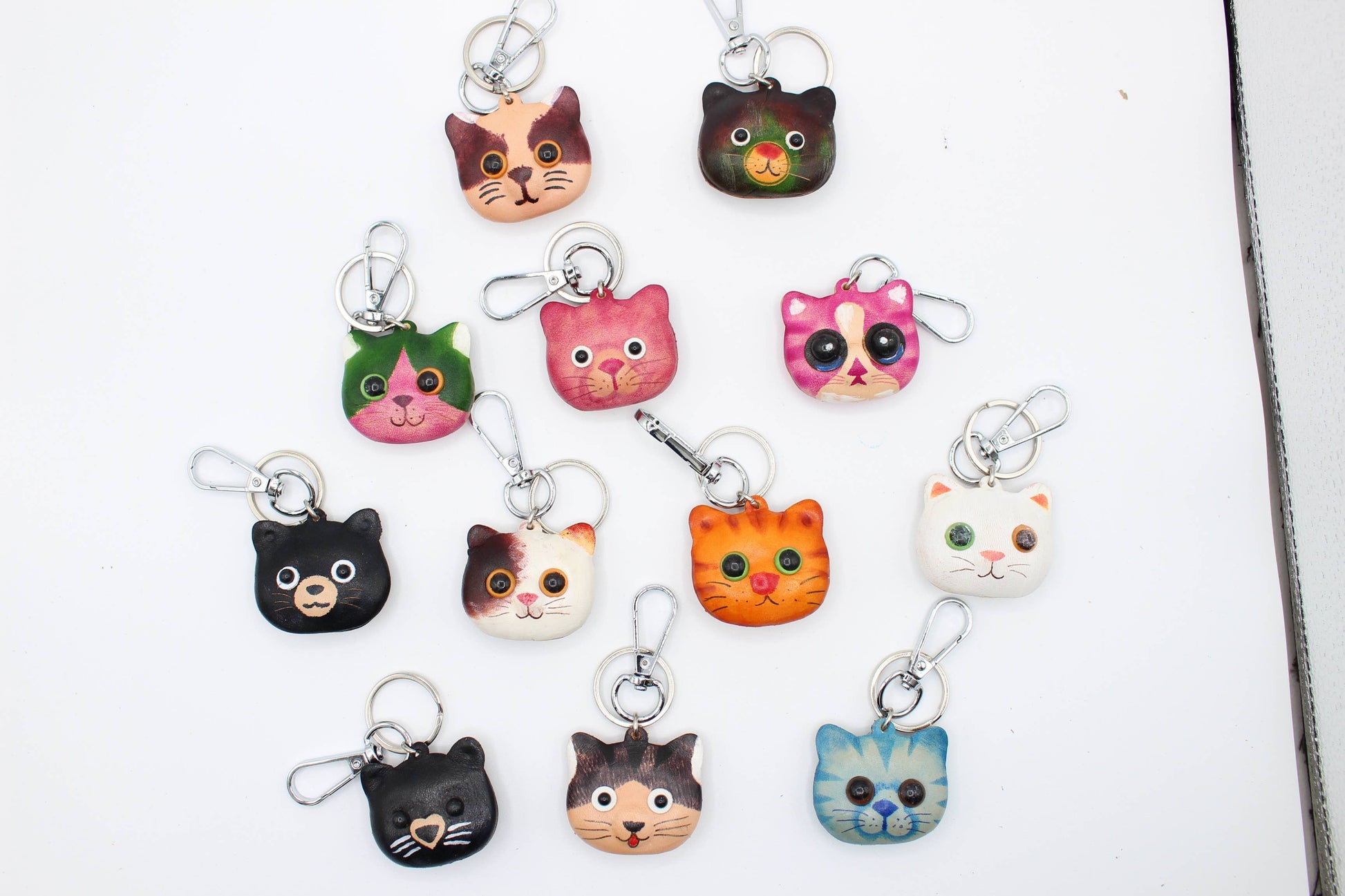 Assorted handmade leather KeyChains - Animals