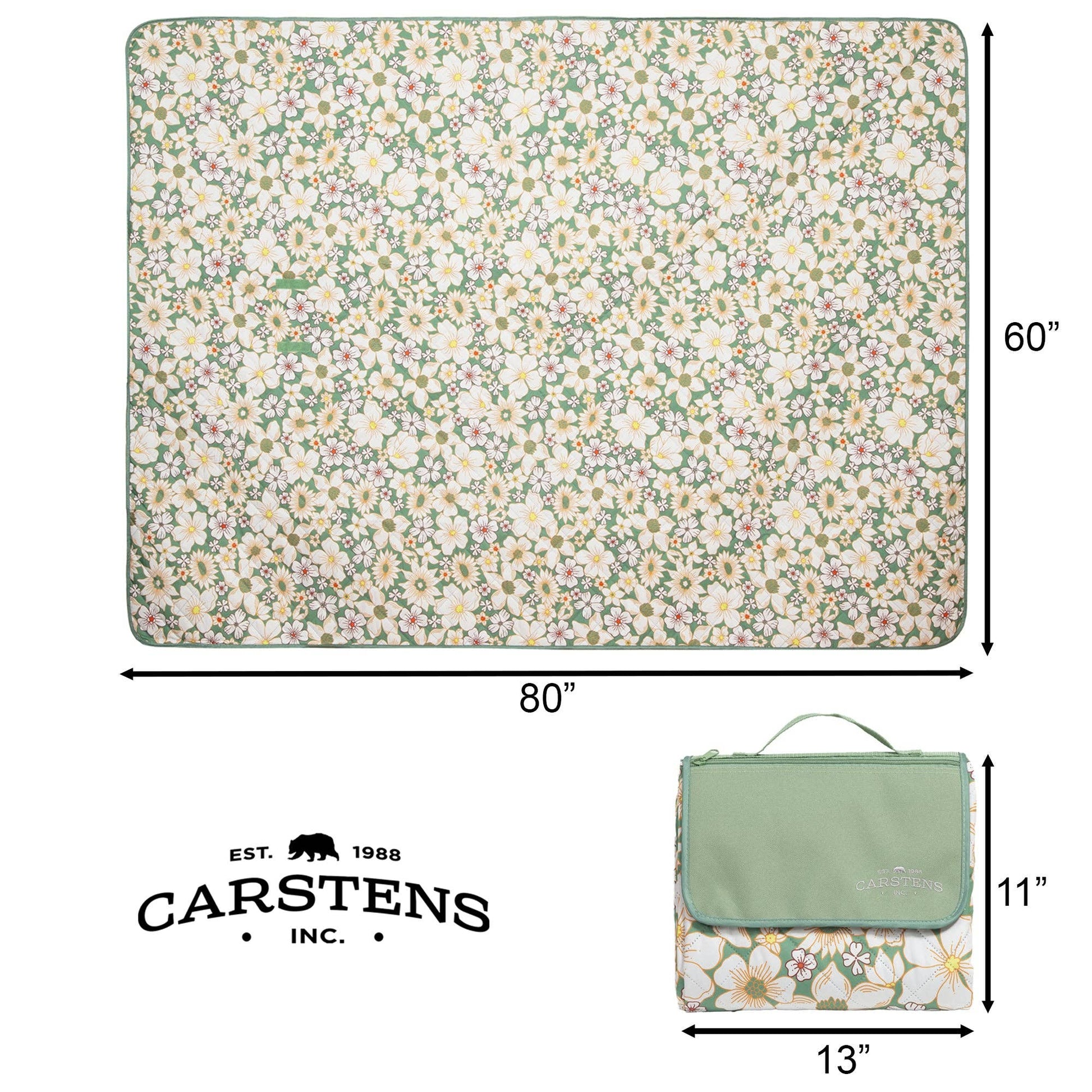 Spring Garden Printed Picnic Blanket