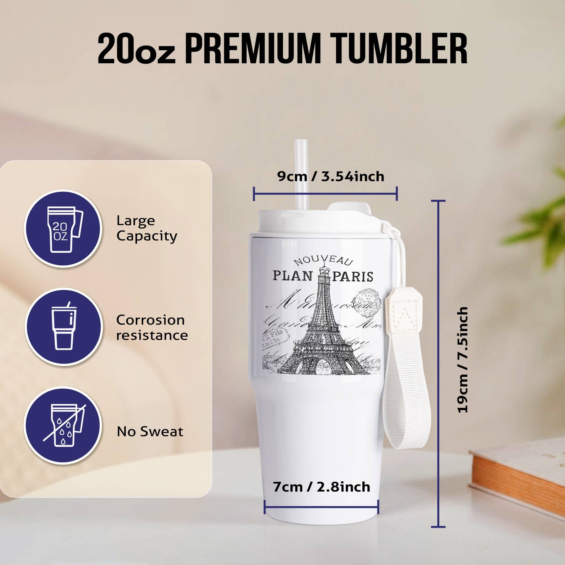 Paris vintage Eiffel tower, Tumbler