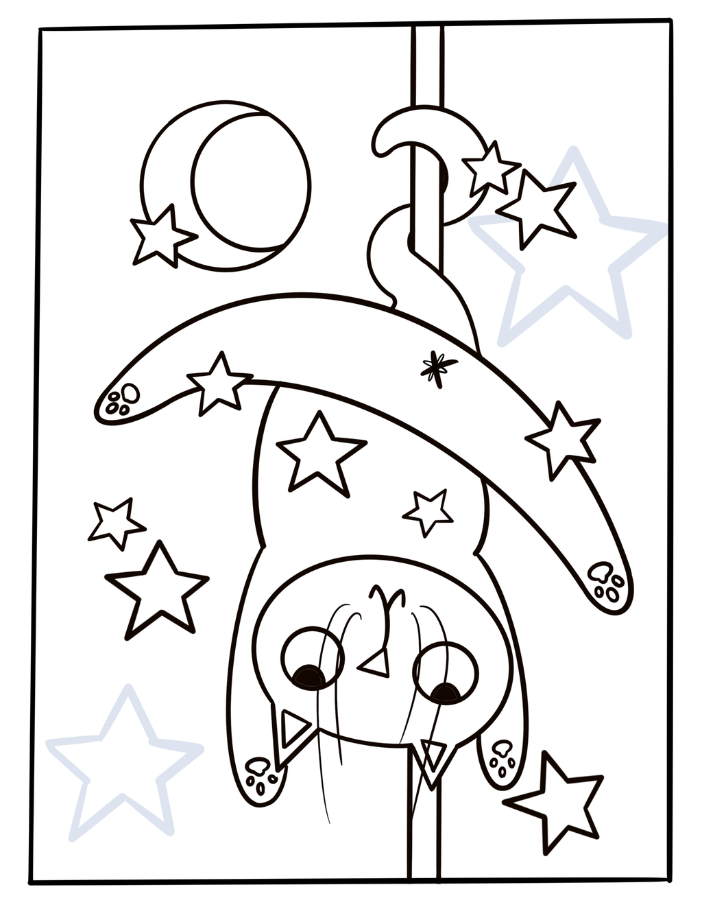 Funny Stripper Cat Coloring Sheets With Stackable Crayon