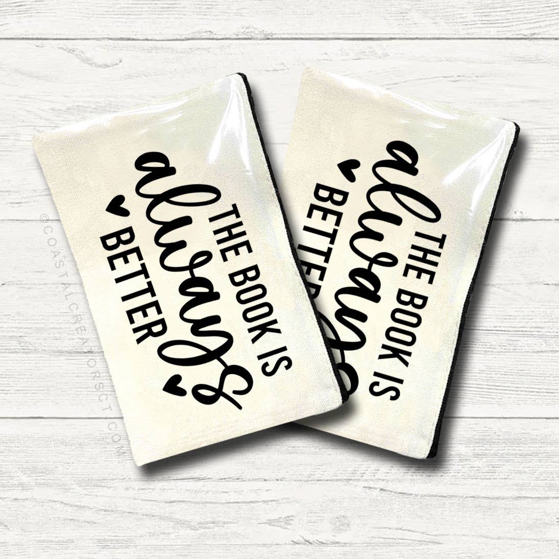 The Book Is Always Better Multi-Use Canvas Zipper Bag