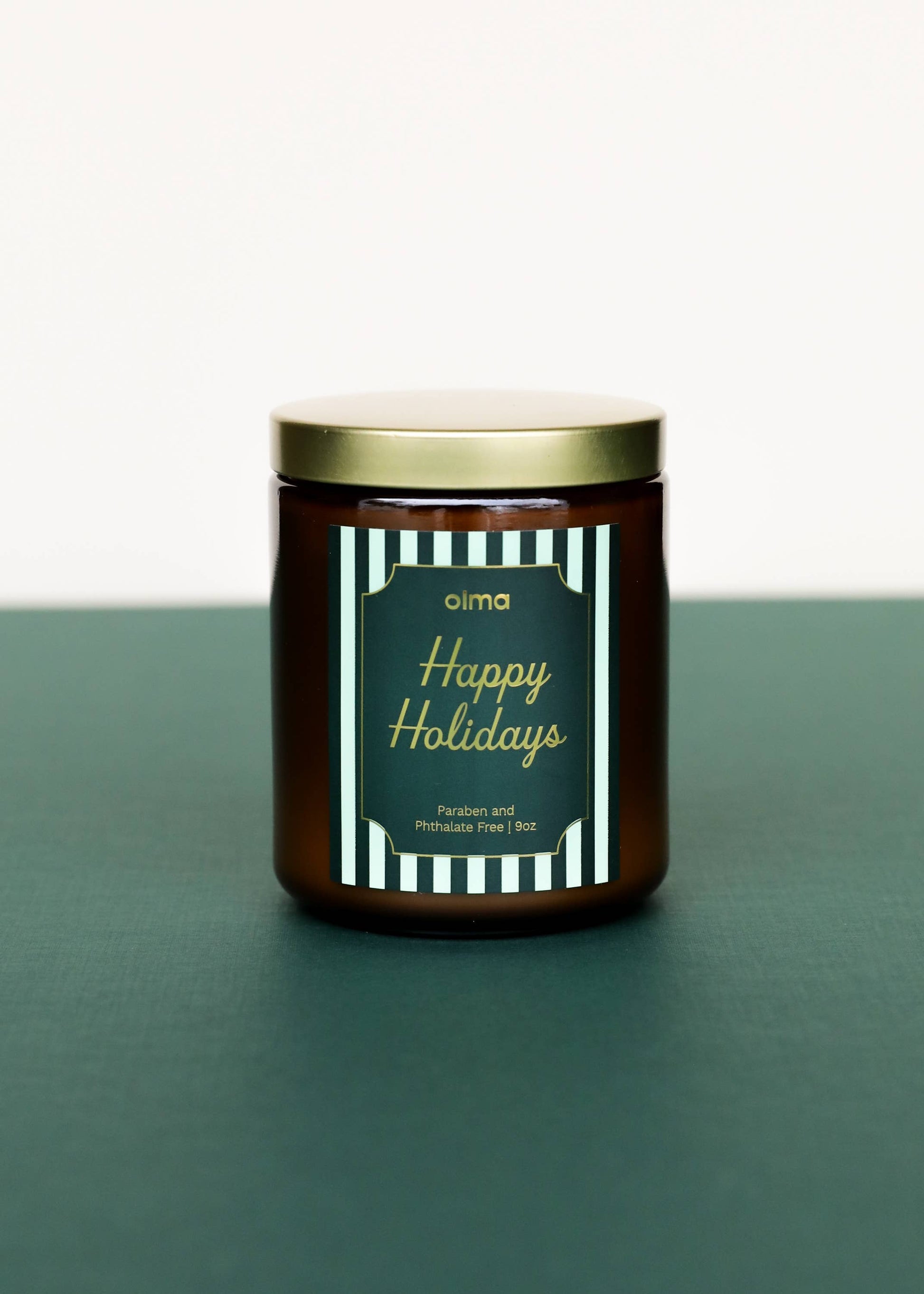 Happy Holidays - Holiday Christmas Candle - 9oz Amber
