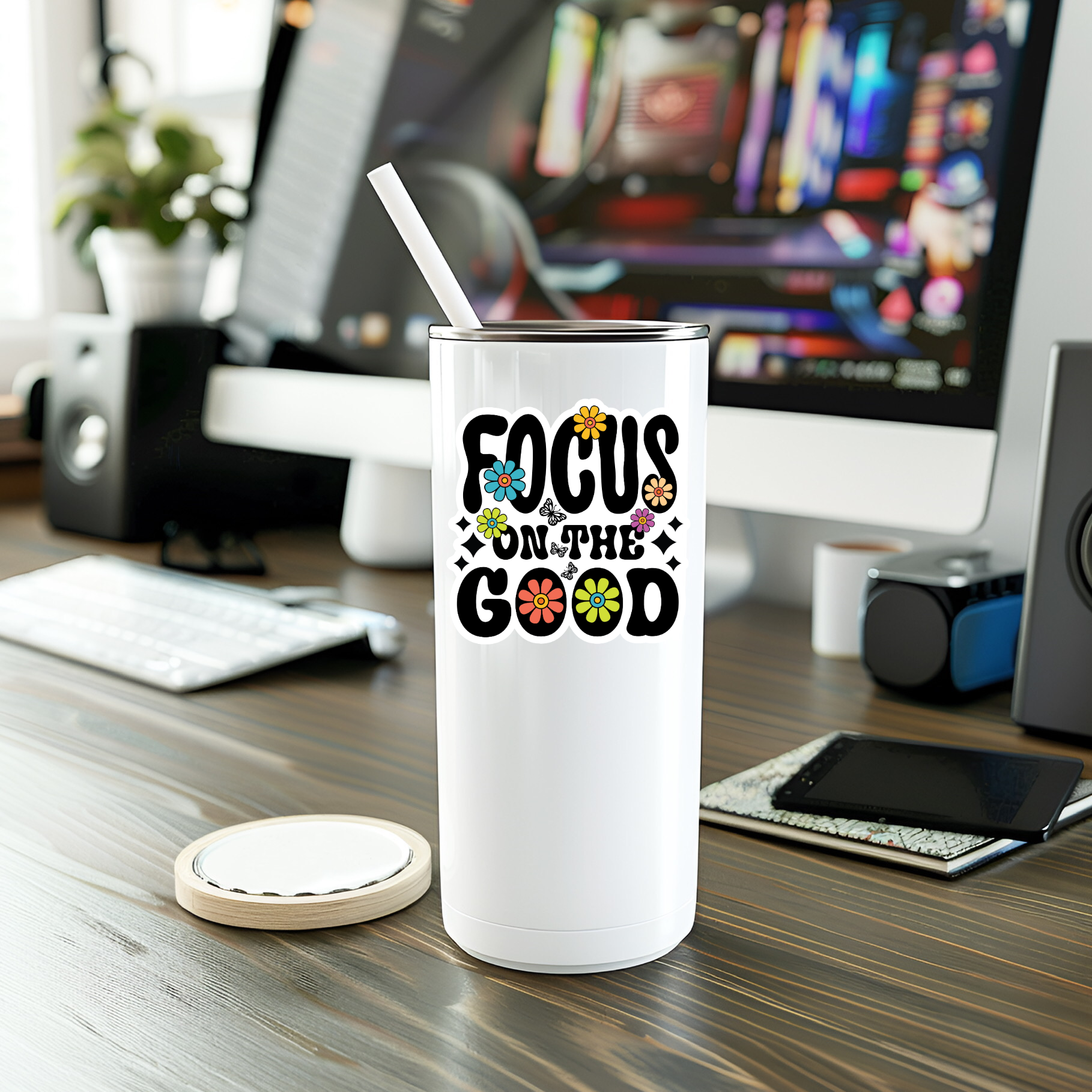 Focus On The Good Vinyl Sticker
