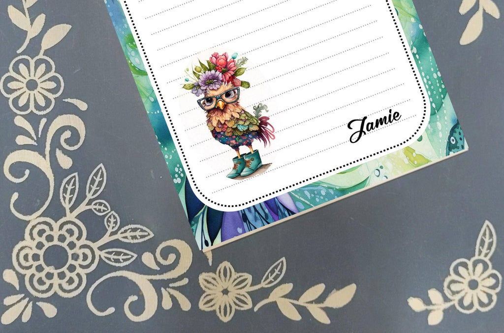 Notepad Fancy Chicken, Teal, Stationery