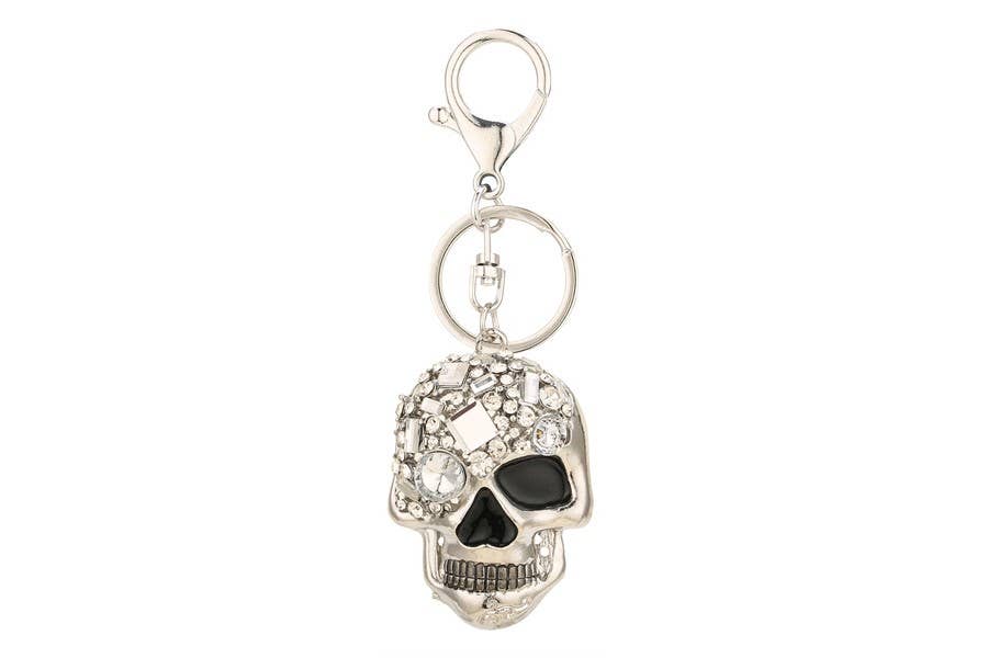Rhinestone Skull Shaped Key Chain