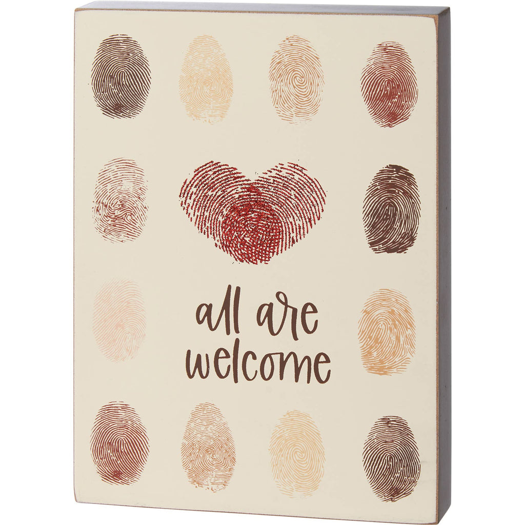 All Are Welcome Block Sign