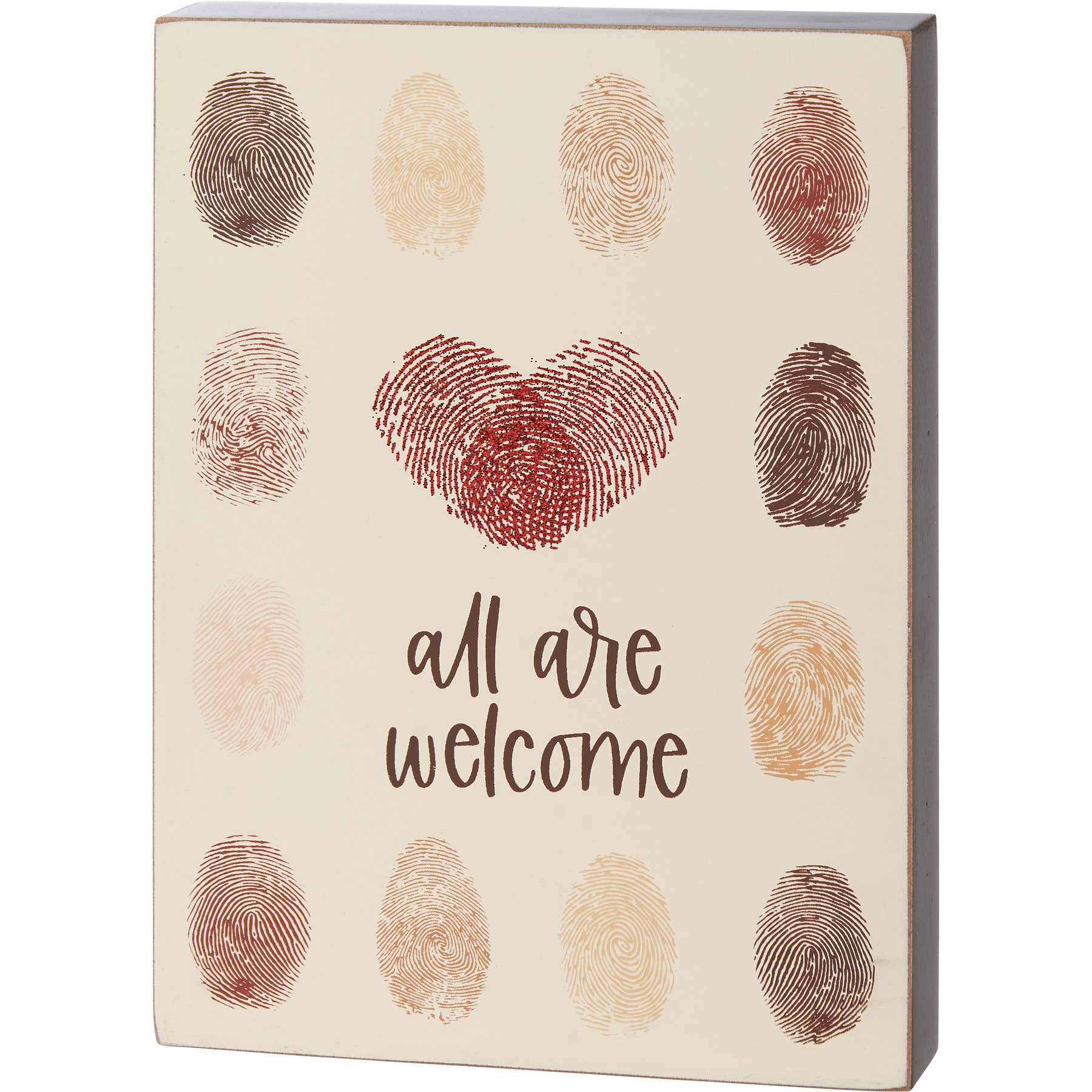 All Are Welcome Block Sign
